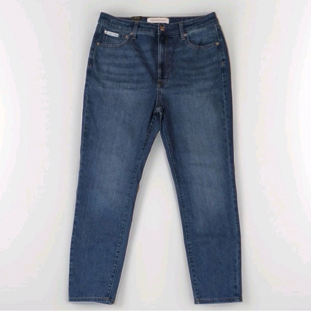 Calvin Klein Womens High Rise Skinny Jeans Storm Blue Size 16 NEW WITH TAG
